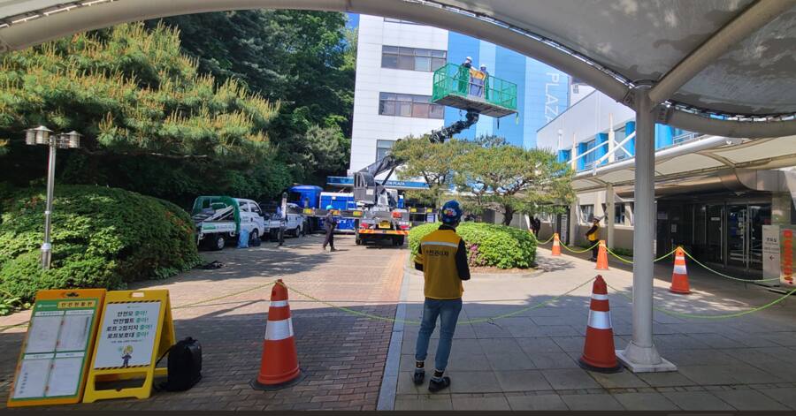 반도체 현장 안전담당자 근무 모습